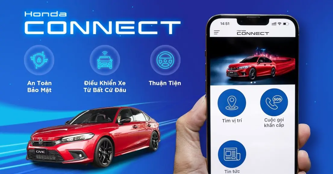 Khởi động từ xa và điều hòa qua My Honda+ giúp bạn sẵn sàng ngay khi lên xe.